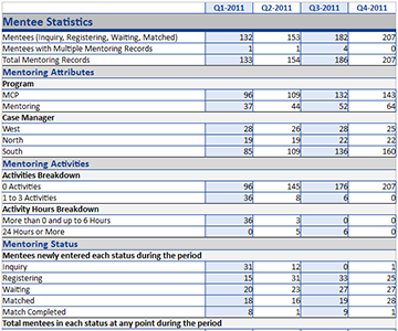 mentee statistics report thumb